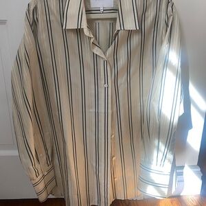 Frame Denim Silk Striped Shirt